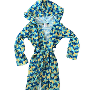 3/20$ Joe Fresh Toddler Hooded Bath Robe with Truck Print size 4T